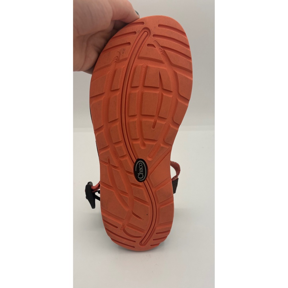 Chaco Z Cloud 2 Womens Sandals Size 11 Red Orange Chevron‎ Strappy Toe Loop - Picture 9 of 10